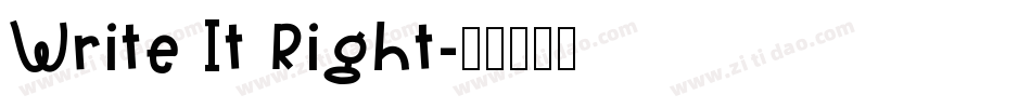 Write It Right字体转换